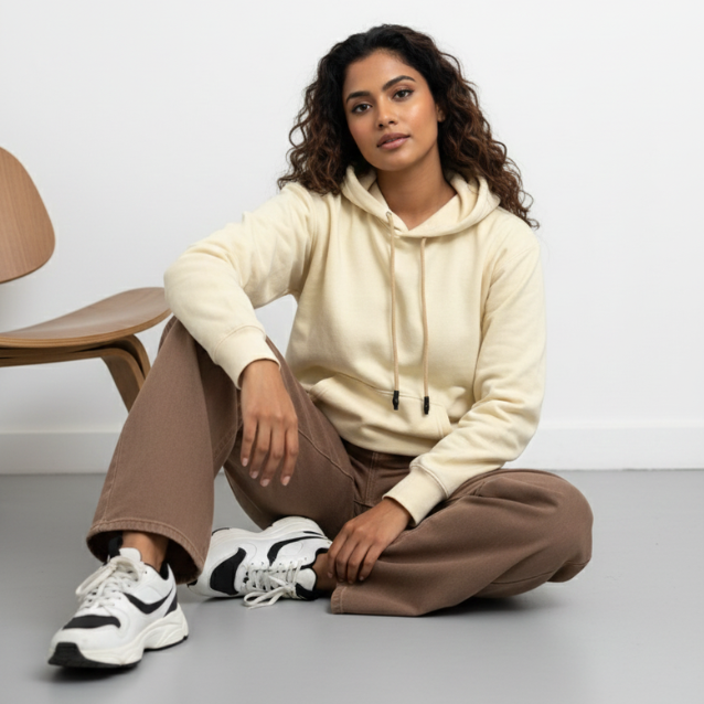 Home premium beige hoodie