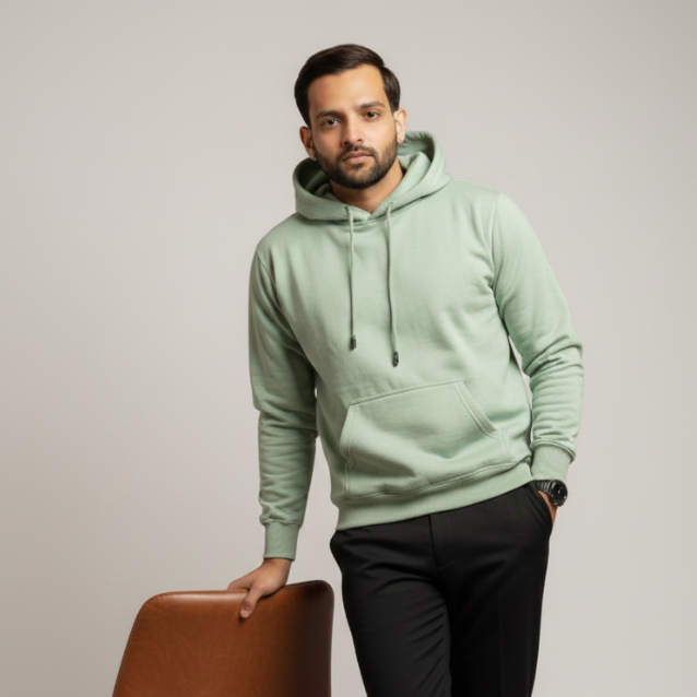 Home premium sage green hoodie